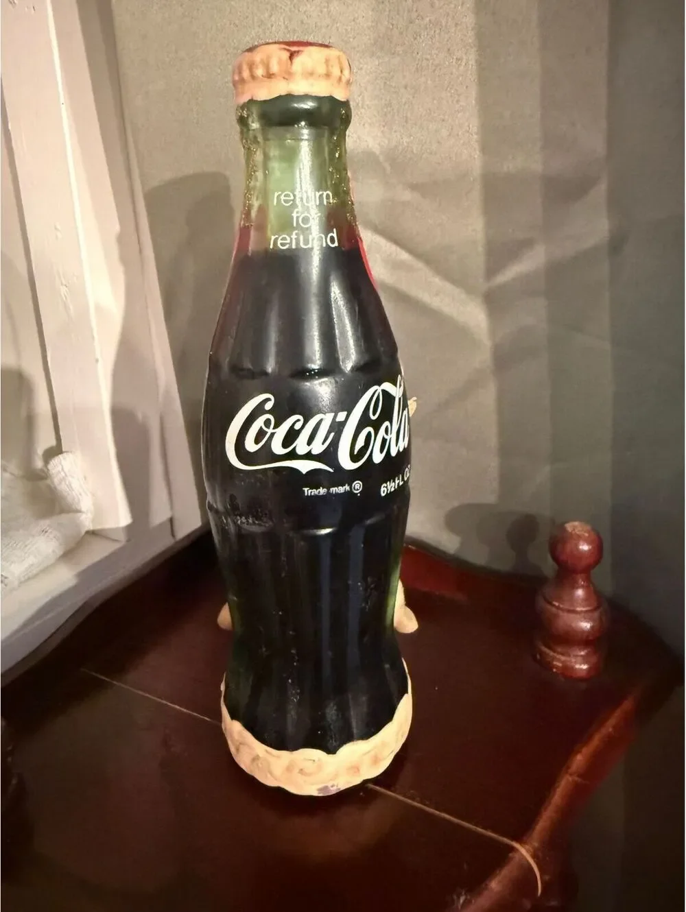 C28. Vintage Santa Coca-Cola Bottle. Handmade.